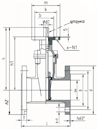 Чертеж Задвижка ABRA A40
