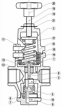 Клапан редукционный ADCA PRV25/2S Ду25 Ру25 сильфонный стальной