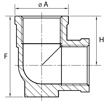 Угольник ALTSTREAM (TEBO) 1/2″ Ду15 Ру40, корпус – никелированная латунь, внутренняя резьба, с креплением