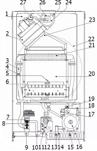Котел газовый Ferroli Vitabel HF40 40 кВт настенный одноконтурный