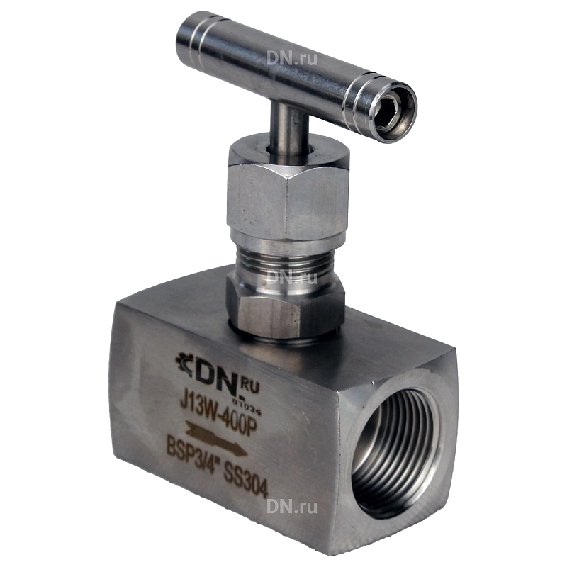 Клапан игольчатый VN3131M-T-Ht 3/8″ Ду10 Ру400 резьбовой, корпус - нержавеющая сталь 304, уплотнение - металл, с Т-образной рукояткой