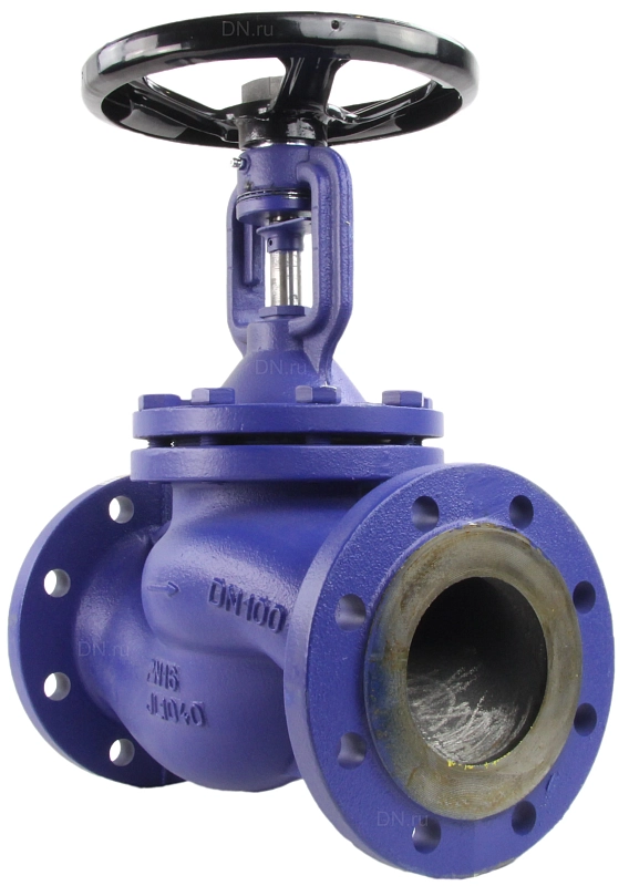 Клапан запорный Zetkama V 234A Ду100 Ру16 фланцевый с сильфонным уплотнением