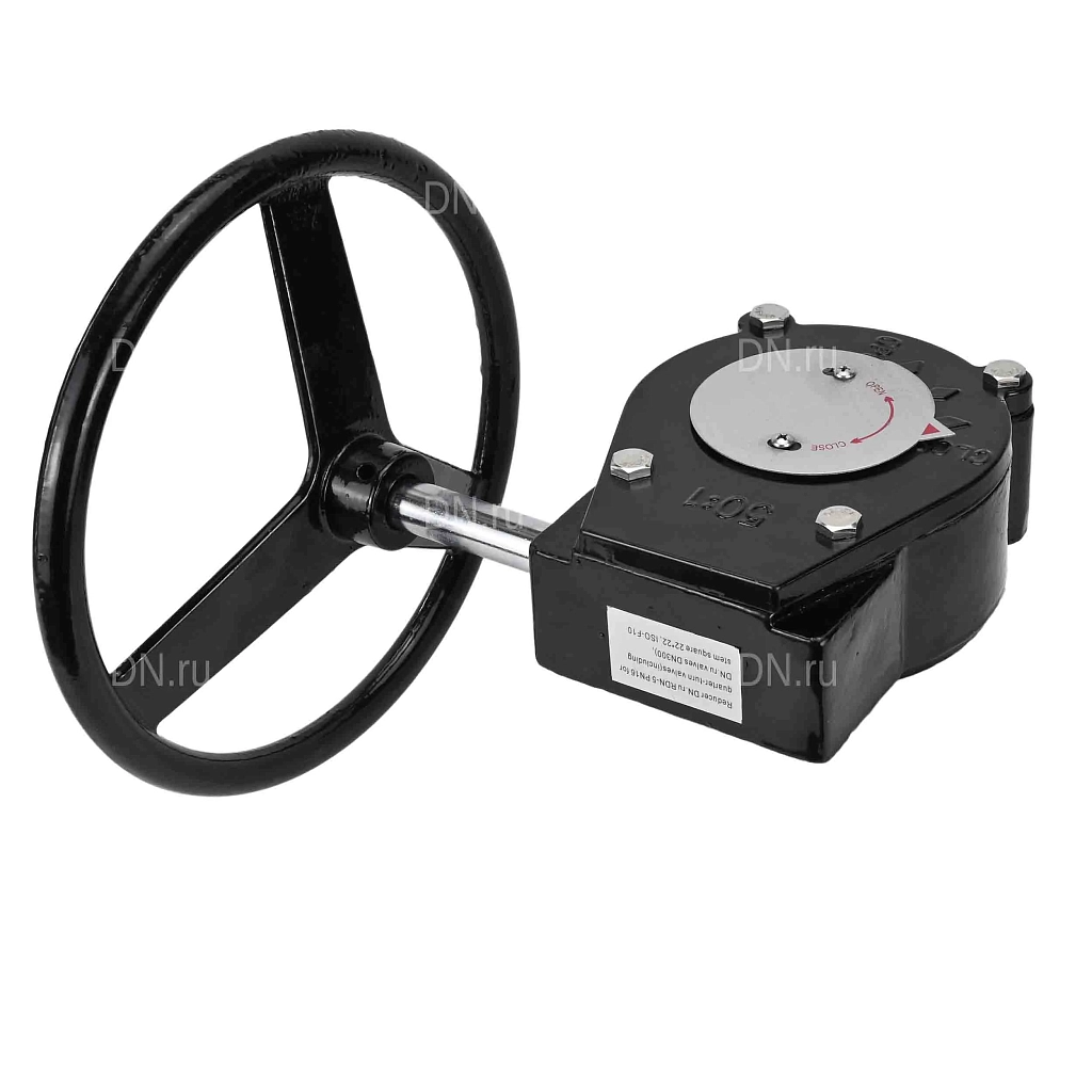 Редуктор RDN RQN5-500Z-T30 Ру16 для четвертьоборотной запорно-регулирующей арматуры, корпус - алюминиевый сплав, квадрат штока 22х22, F10