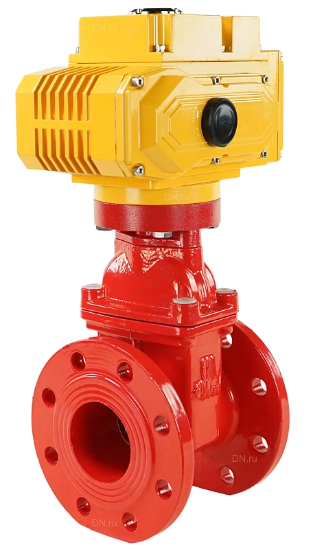 Задвижка клиновая 30ч939р (аналог МЗВ) Ду80 Ру16 фланцевая, клин - обрезиненный, шпиндель - невыдвижной, корпус - чугун GGG-50, уплотнение - EPDM, с электроприводом MT-N-010EM-O1-380VAC-У1 380В, цвет- красный (GVWN1414E-2W-F)