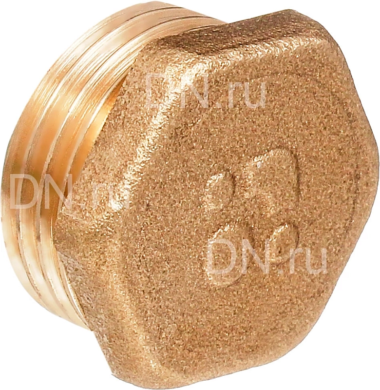 Заглушка БАЗ ЗН 3/4″ Ду20 Ру40 латунная, наружняя резьба