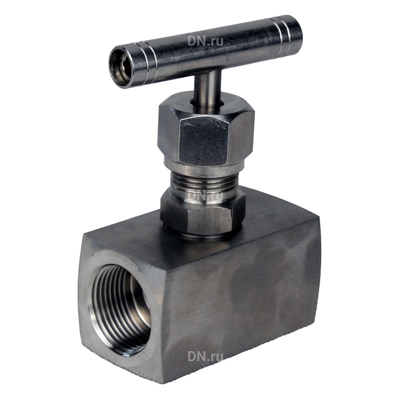 Клапан игольчатый VN3131M-T-Ht 3/8″ Ду10 Ру400 резьбовой, корпус - нержавеющая сталь 304, уплотнение - металл, с Т-образной рукояткой
